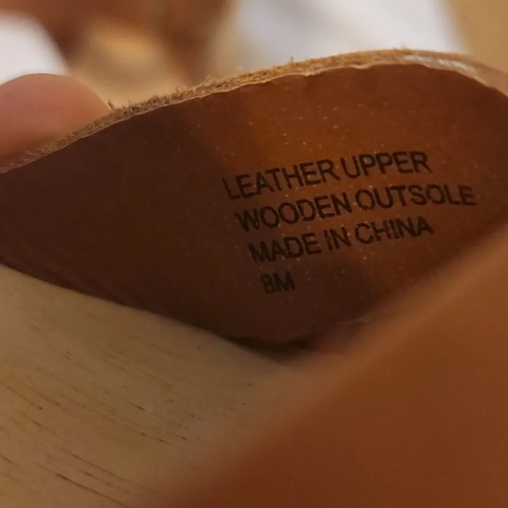 Loft leather wooden platforms size 8‎